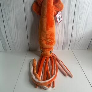 Douglas Cuddle Toys Squid Stretch Plush - #3816 Orange Animal Ocean Marine NEW